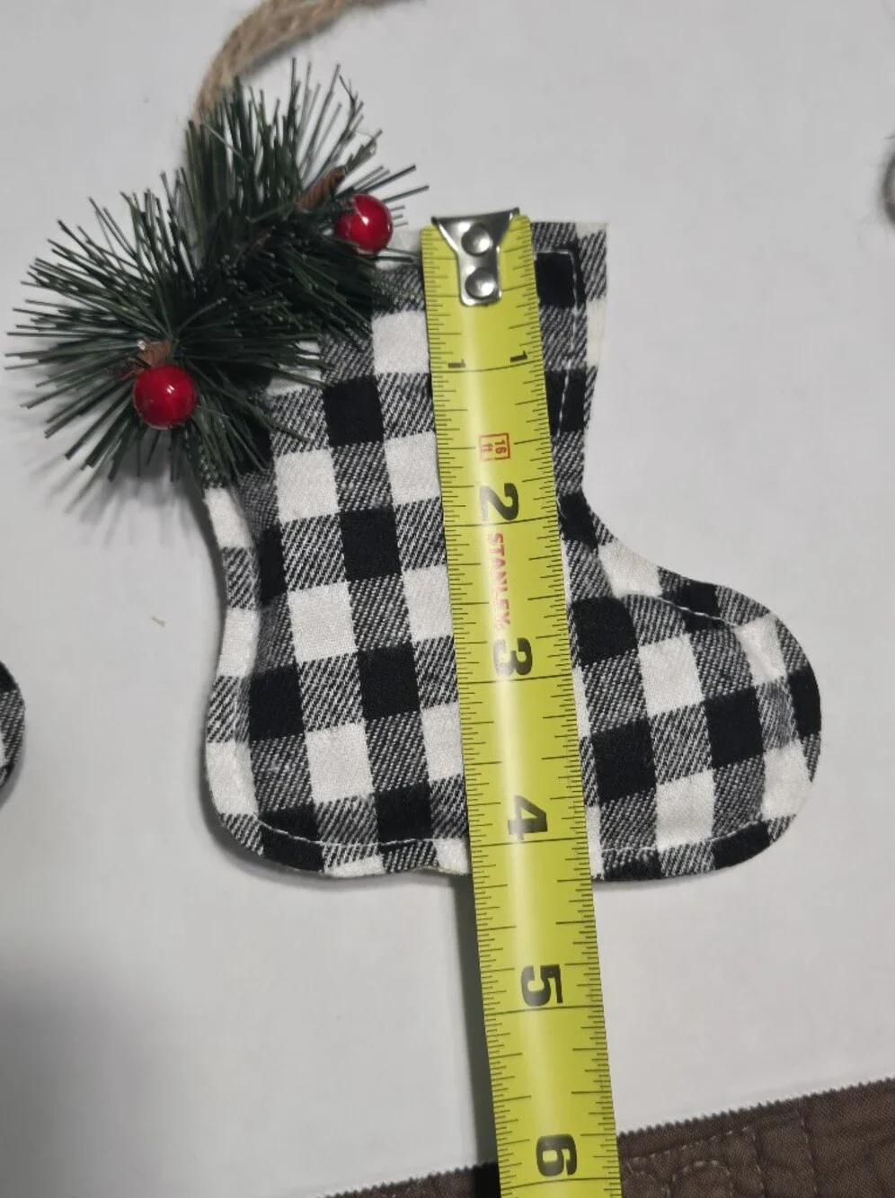Set of 6 Holiday Style Buffalo Plaid Christmas Ornaments